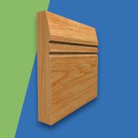 Chamfered Square C Grooved 2 Solid Oak Skirting Board