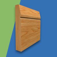 Chamfered Square C Grooved Solid Oak Skirting Board