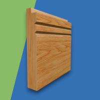 Single Step V Grooved 2 Solid Oak Skirting Board