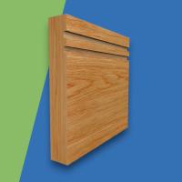 Square Edge Grooved 2 Solid Oak Skirting Board