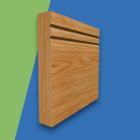 Square Edge V Grooved 2 Solid Oak Skirting Board