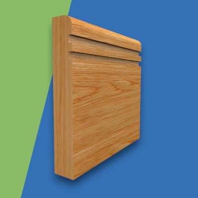 Bullnose Grooved 2 Solid Oak Skirting Board