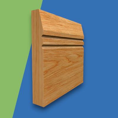 Chamfered Square C Grooved 2 Solid Oak Skirting Board