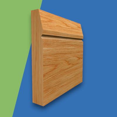 Chamfered Square C Grooved Solid Oak Skirting Board