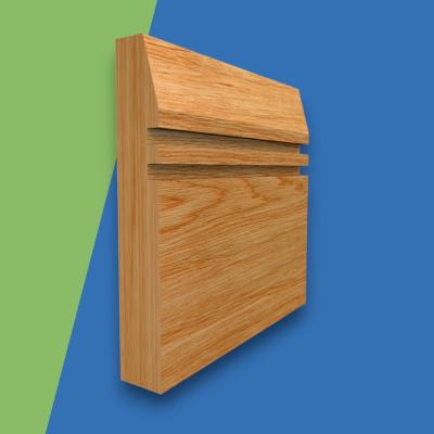 Chamfered Square Grooved 2 Solid Oak Skirting Board