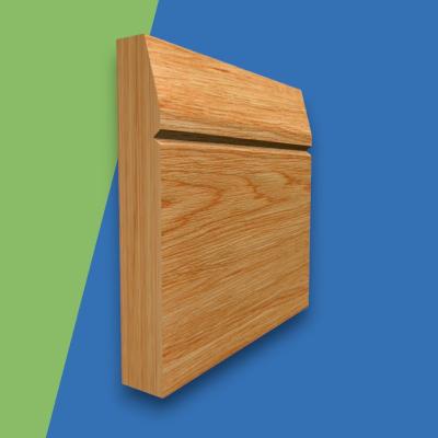 Chamfered Square V Grooved Solid Oak Skirting Board