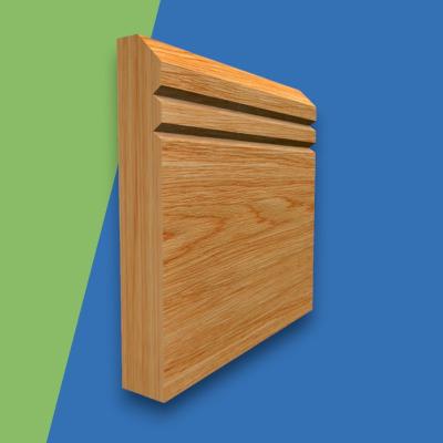Edge V Grooved 2 Solid Oak Skirting Board