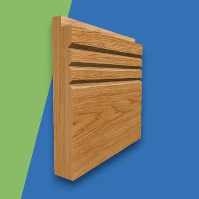 Single Step V Grooved 3 Solid Oak Skirting Board