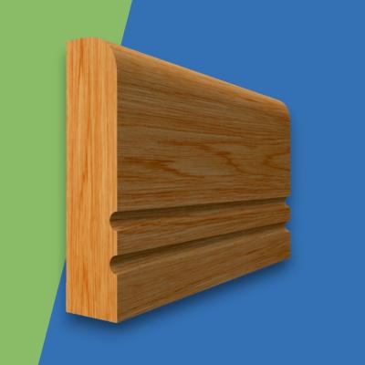 Square Edge C Grooved 2 Oak Dado Rail