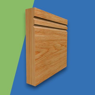 Square Edge C Grooved 2 Solid Oak Skirting Board