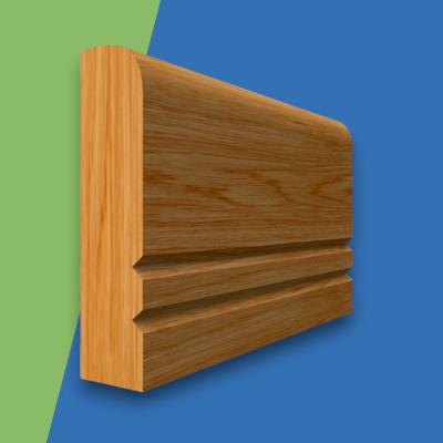Square Edge V Grooved 2 Oak Dado Rail