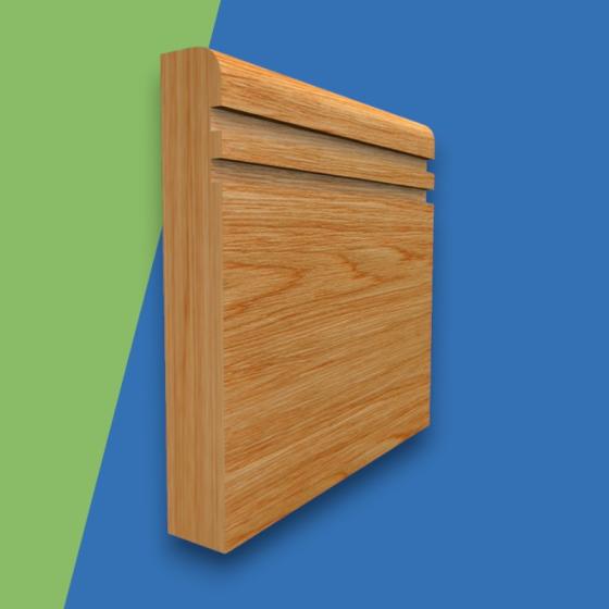 Bullnose Grooved 2 Solid Oak Skirting Board