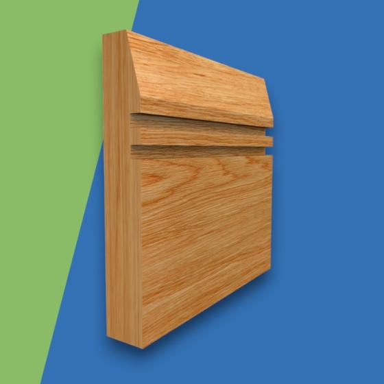 Chamfered Square Grooved 2 Solid Oak Skirting Board