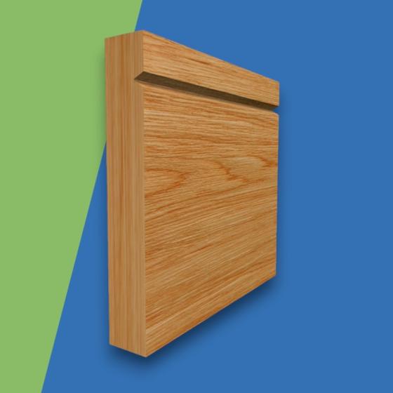 Square Edge V Grooved Solid Oak Skirting Board